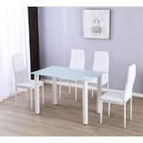 thumbnail of Mesa de Cristal Templado + 4 Sillas Polipiel. Comedor o Cocina, Negro