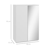 thumbnail of HOMCOM mueble zapatero con espejo armario zapatero para 18 pares de zapatos con 5 estantes ajustables para recibidor melamina de madera 60x32x95 cm