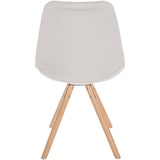 thumbnail of Lot de 4 chaises de salle à manger Sofia en tissu Pieds en bois Crème/Nature (rond)