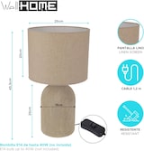 thumbnail of WellHome - Tischlampe E14 40W aus Ton 15x25x45,5 cm in Sandfarbe