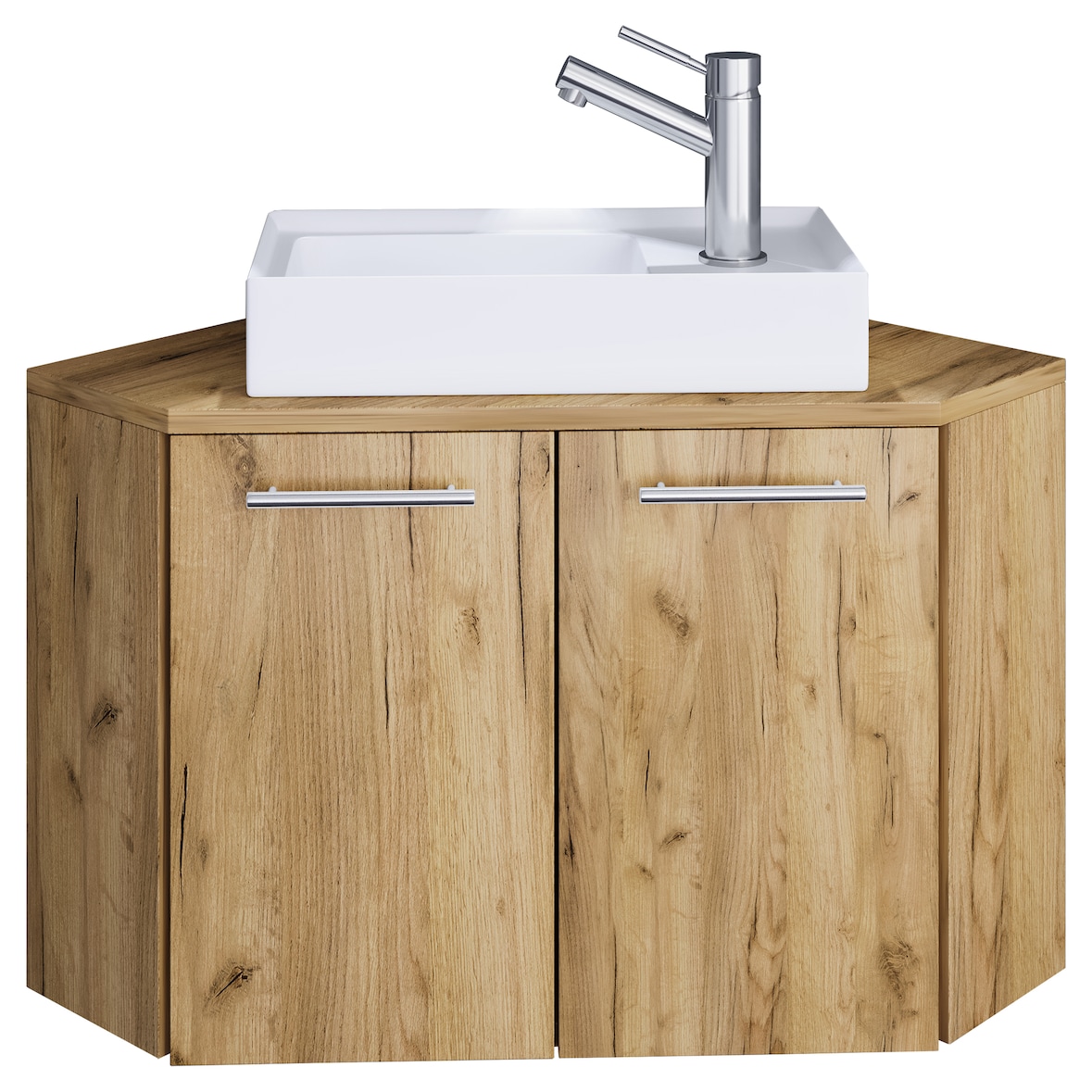 VCM Badmöbel Waschtisch Vilosa Honig-Eiche H. 42 x B. 50 x T. 50 cm