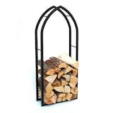 thumbnail of DanDiBo Kaminholzregal Innen Schwarz Metall Kaminholzständer MOS 123 cm Holzkorb Kaminholzhalter Feuerholzregal Holzregal