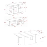 thumbnail of Conjunto NATURALE salón Comedor, Mueble Auxiliar,  buffet-mueble tv 120cm-mesa extensible roble negro nórdico _ SETNAT120EXT
