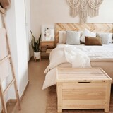 thumbnail of WellHome Baul recto en madera de pino acabado sin barniz 70x40x44 cm