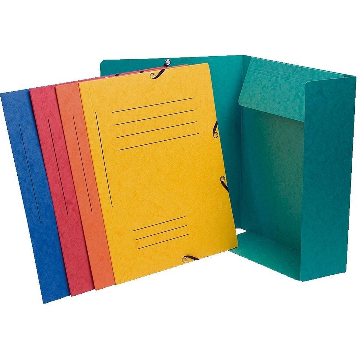 Exacompta Sammelmappe mit Gummizug, 3 Klappen und Organisationsdruck aus Manila-Karton 355g/qm, für Format DIN A4