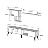 thumbnail of Dmora Fernsehschrank Docchiut, Ständer für Wohnzimmerfernseher, Niedriges Wohnzimmer-Sideboard, TV-Ständerbasis, 180x34h49 cm, Walnuss und Anthrazit