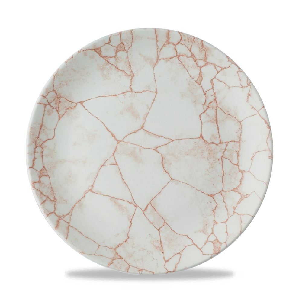 Churchill Super Vit Studio Prints Kintsugi Flache Coup Teller, 26 cm, 12 Stück, Koralle, Rund