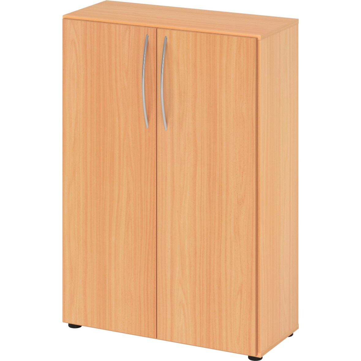 bümö Mehrzweckschrank 80cm breit, Aktenschrank o. Schuhschrank klein, Schrank mit Regal, Kommode in Buche aus Holz, Vorratsschrank & Haushaltsschrank