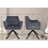 thumbnail of Silla de comedor Swing en terciopelo Gris oscuro/Negro