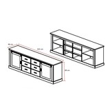 thumbnail of Matelpro - Buffet/bahut industriel coloris acacia/noir Eliot - Moderne & Design -Acacia/noir - Une étagère derrière chaque porte -Types de portes: Cou
