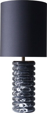 thumbnail of SalesFever Tischleuchte | Gestell Marmor / Schirm Baumwolle | B 14 x T 14 x H 65 cm | Schwarz
