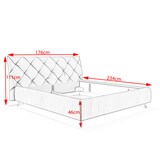 thumbnail of KAWOLA Bett ANNY Polsterbett Kopfteil niedrig Velvet grau 140x200cm