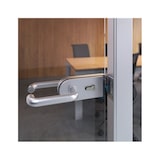 thumbnail of Emuca Cerradura para puerta de cristal con marco de madera, bombillo con llaves, puerta vidrio 8-12mm, acero y aluminio, anodiza