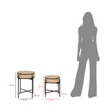 thumbnail of Set di 2 tavolinetti in metallo marroni e neri Ø cm 40x50-35x40