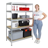 thumbnail of PROREGAL Schwerlastregal Rivet HxBxT 180x120x60cm Fachlast 250kg, Innovatives Stecksystem, Verzinkt, Garagenregal, Lagerregal, Steckregal, Kellerregal
