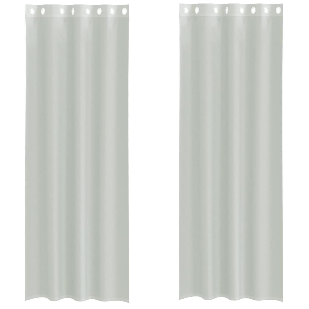 vidaXL Voile Vorhänge mit Ösen 2 Stk. Hellgrau 140x260 cm