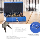 thumbnail of HMF 10015-05 Geldkassette mit Münzzählbrett, 30 x 24 x 9 cm, Blau