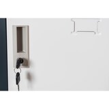 thumbnail of Metall Garderobenschrank Schrank Schließfachschrank 15 Fächer  BUDAPEST Spind dunkelgrau-weiß