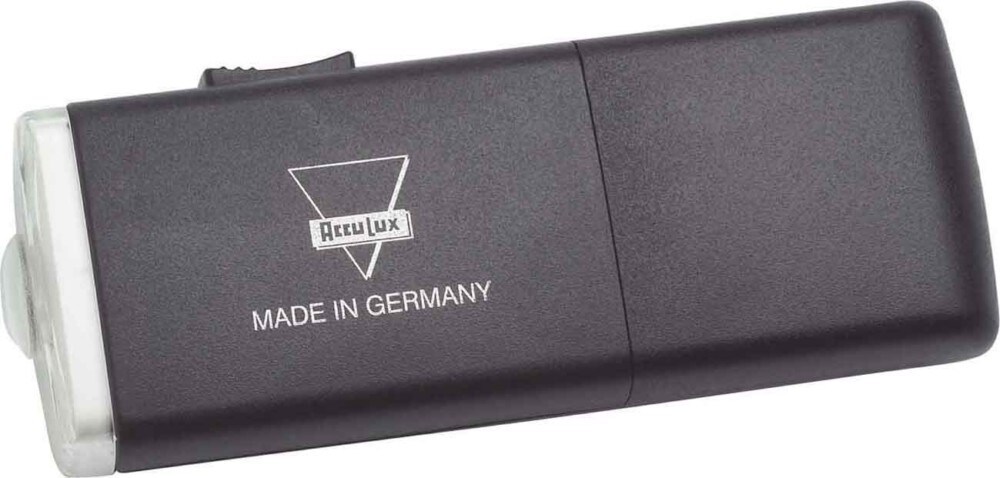Ein schwarzes, explosionsgeschütztes Leuchtmittel.