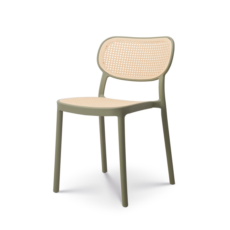 Silla de comedor verde de estilo vintage