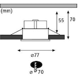 thumbnail of Paulmann LED Einbauleuchte Cymbal Coin Basisset  IP44 rund 77mm  Coin 3x6W 3x440lm 230V dimmbar Dim to warm Weiß matt 93419