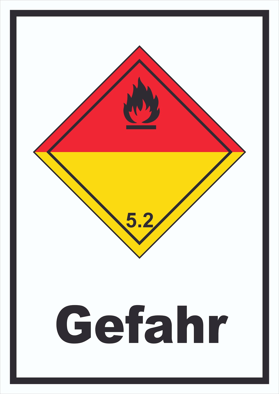 Schild Organische Peroxide Gefahr explosiv hochkant A4 (210x297mm)
