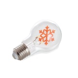 thumbnail of LED-Lampe in Glühlampenform, Schneeflöckchen, dekorativ, goldfarbenes Filament, 2 W, E27, 60 lm, Lebensdauer, 25000 h