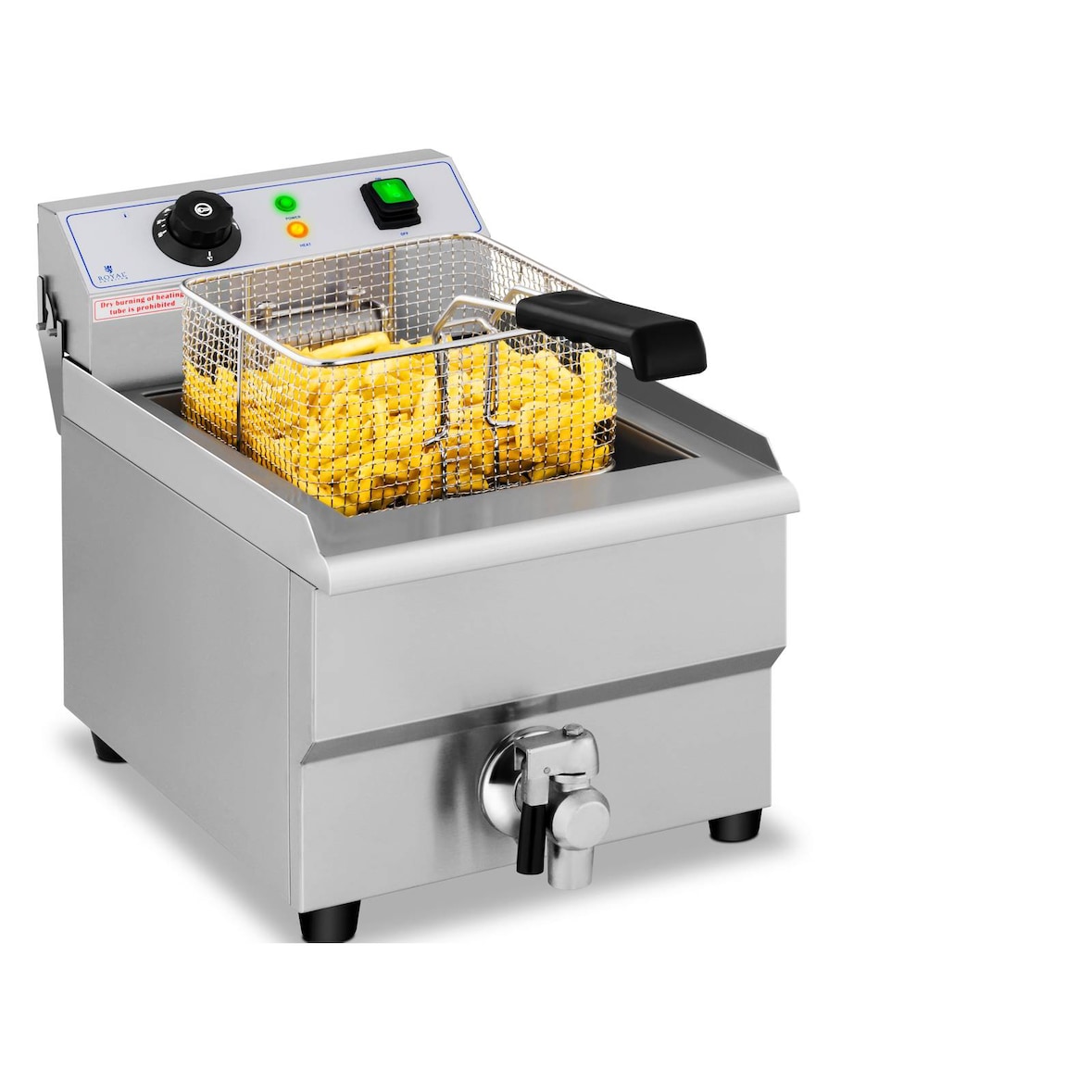 Royal Catering Freidora eléctrica - 16 L - grifo de vaciado - 230 V
