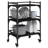 thumbnail of vidaXL Keuken Trolley Zwart Eiken 50 x 35 x 75.5 cm Bewerkt hout
