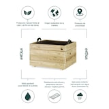 thumbnail of HORTALIA Jardinière carrée Pun 60 x 60 x 40 cm en bois traité pour extérieur