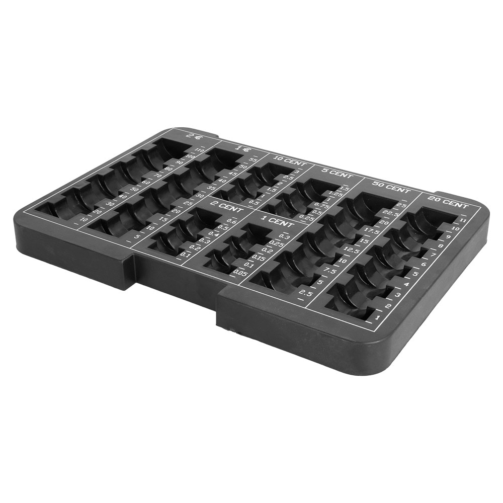 Bandeja Monedas Para Caja Caudales  24X17X1,8 Cm Negro Pvc
