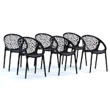 thumbnail of Set van 6 stapelbare stoelen AMBRA van polypropyleen met glasvezel, voor buiten en tuin, bar en restaurant, modern design voor keuken – Zwart