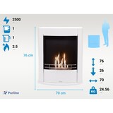 thumbnail of Cheminée à l'éthanol au sol en acier blanc