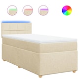 thumbnail of vidaXL Boxspringbett mit Matratze Creme 100x200 cm Stoff