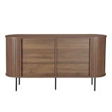 thumbnail of 140 cm notenhouten melamine en stalen dressoir