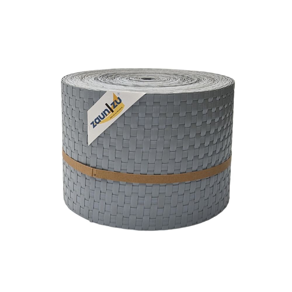 zaun|zu Sichtschutz Rattan PE für Doppelstabmatten Hellgrau 26m