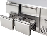 thumbnail of METRO PROFESSIONAL Établi réfrigéré GCC21004D, 136 x 70 x 85 cm, 270 L, 4 tiroirs, argenté