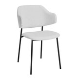 thumbnail of SalesFever Armlehnstuhl Bouclé 2er Set | Bezug Bouclé Stoff | Stuhlbeine Metall | B 54 x T 59 x H 83 cm | weiß – schwarz