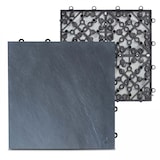 thumbnail of Lot de 8 dalles clipsables en pierre noire - Oviala