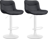 thumbnail of Décoshop26 - Set mit 2 Barhockern x1 mit Ziernähten aus schwarzem PVC weißem Metallfuß in Trompetenform 10_0004458