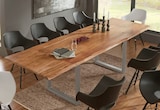 thumbnail of SAM® Esstisch Baumkante Akazie natur 180(280)x90 Ansteckplatten silber ADINA