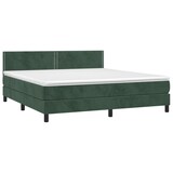 thumbnail of vidaXL Boxspringbett mit Matratze & LED Dunkelgrün 180x200 cm Samt