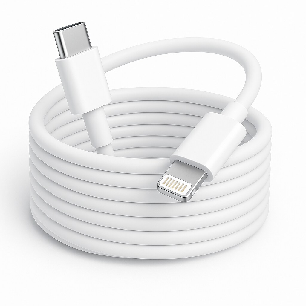 USB-C Lade- und Datenkabel für Apple Geräte – 2 m Schnellladekabel für iPhone 5 bis 14 inkl. Pro, Max, Mini, iPad und iPod – Weiß