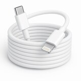 thumbnail of USB-C Lade- und Datenkabel für Apple Geräte – 2 m Schnellladekabel für iPhone 5 bis 14 inkl. Pro, Max, Mini, iPad und iPod – Weiß