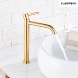 thumbnail of Julia | Rubinetto da bagno alto Hotel Gastro Gold spazzolato |Rubinetto premium in acciaio inossidabile per lavelli alti |Rubinetto ad alta pressione