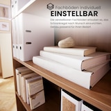 thumbnail of bümö Mehrzweckschrank 80cm breit, Aktenschrank o. Schuhschrank hoch, Regal Schrank-Kombi, Küchenschrank in Ahorn/Silber aus Holz, Vorratsschrank &