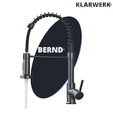 thumbnail of Bernd | Grifo de cocina Catering gris titanio con muelle | Grifo de cocina de acero inoxidable flexible | Girar 360 grados. Alta presión 2 puertos