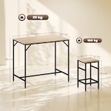 thumbnail of Set de Mesa de Bar y 4 Taburetes con Reposapiés Juego de Muebles Altos con Mesa de 100x60x88 cm Taburetes de 32x32x57 cm para Comedor Cocina Roble