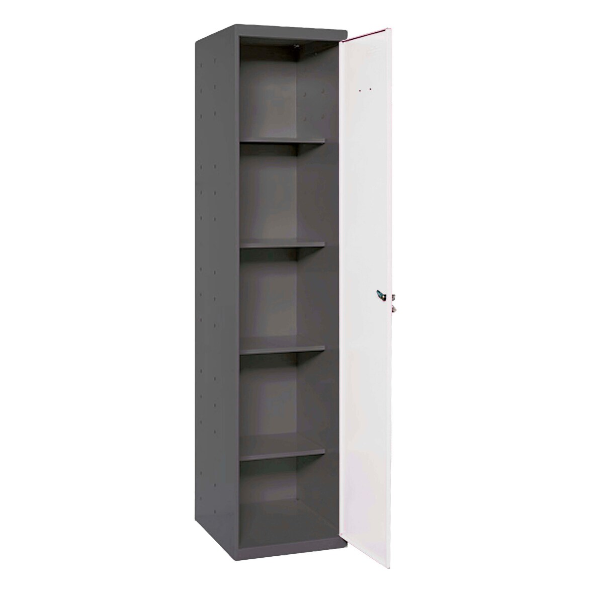 Putzmittelschrank AMEGO | HxBxT 180x40x40cm | 4x Fachboden | Weiß-Anthrazit