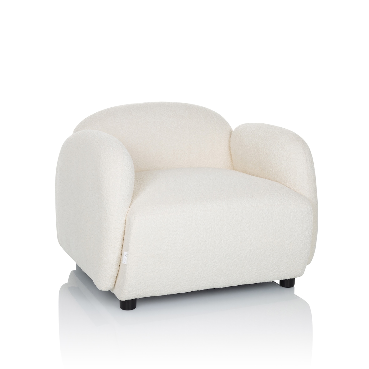 Loungestoel / relaxfauteuil VERDUNA stof bouclé wit hjh LIVING